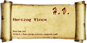 Herczog Vince névjegykártya